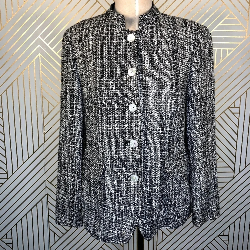 Louis Feraud Paris Vintage Black Tweed Blazer